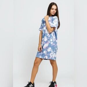 Adidas Originals Blue Floral Tye Dye Dress Small